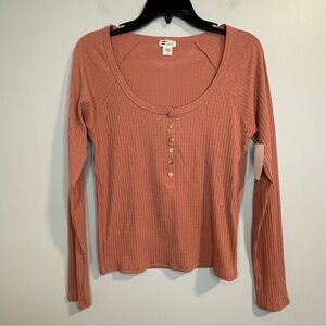 Billabong Women's Call Me Long Sleeve Knit Shirt Dress in Sweet Tea L